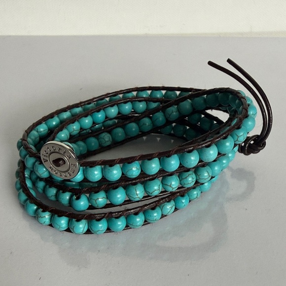 Victoria Emerson Jewelry - Boho Trendy Victoria Emerson Turquoise Beaded Wrap Bracelet